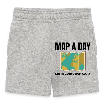 World Map GIS Cartography Earth Geography - Baby Shorts - heather grey - Front