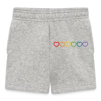 Regenbogenherzchen outline - Baby Shorts - Grau meliert - Vorne