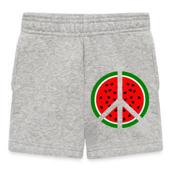 Wassermelone melone peacezeichen - Baby Shorts - Grau meliert - Vorne