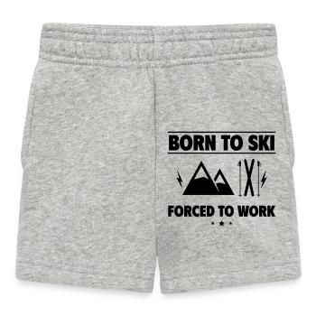 Né pour skier, forcé de travailler - Short Bébé - gris chiné - Devant