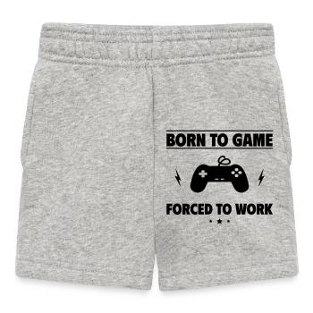 Born to gamble, forced to work - Baby Shorts - heather grey - Front