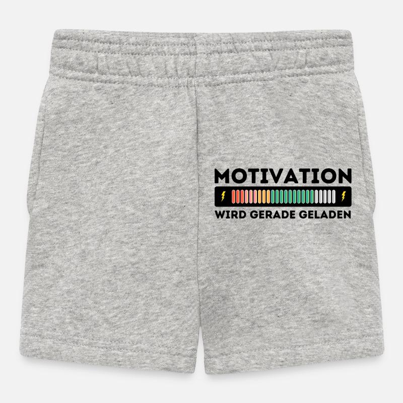 Motivation wird geladen - Baby Shorts - Grau meliert
