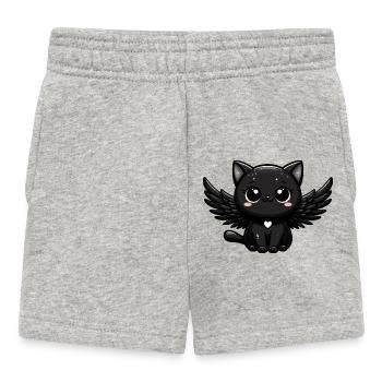 Ange Gothique Chat Mignon Noir Ailes Sombres - Short Bébé - gris chiné - Devant