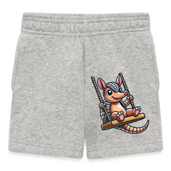 Funny Armadillo Swing Cartoon Playground - Short Bébé - gris chiné - Devant