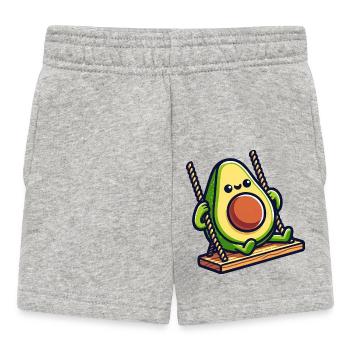 Avocado auf der Schaukel - Baby Shorts - Grau meliert - Vorne