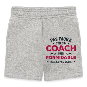 Pas Facile d’être un Coach Aussi Formidable - Short Bébé - gris chiné - Devant