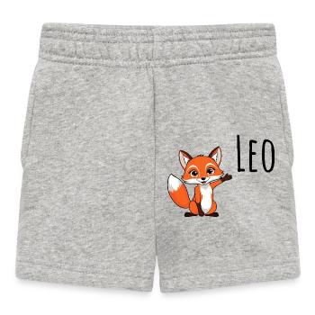 Renard Leo - Je m’appelle Leo - Animal de la forêt mignon - Short Bébé - gris chiné - Devant