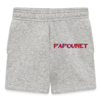 PAPOUNET. BONNE FÊTE PAPA. PAPA. FÊTE DES PÈRES - Short Bébé - gris chiné - Devant