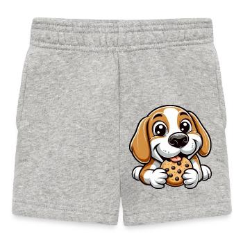 Beagle Dog Cookie Dessert Candy - Baby Shorts - heather grey - Front