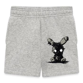 Mignon lapin effrayant - Short Bébé - gris chiné - Devant