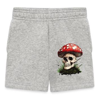 Fliegenpilz Schädel - Baby Shorts - Grau meliert - Vorne