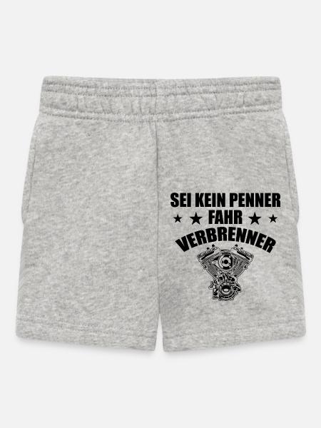 Verbrenner Motor Auto Spruch - Baby Shorts - Grau meliert