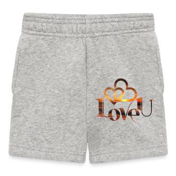 Amour Logo couple romantique coucher de soleil - Short Bébé - gris chiné - Devant