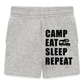 Camp Eat Sleep Repeat Wohnmobil in schwarz - Baby Shorts - Grau meliert - Vorne