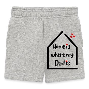 Home is where my Dad is - Liebserklärung an Papa - Baby Shorts - Grau meliert - Vorne