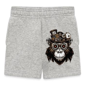 Polygonales Faultier-Porträt - Künstlerisches Tier - Baby Shorts - Grau meliert - Vorne