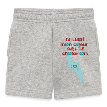 J'ai laissé mon cœur à l'île d'Oléron 2 - Short Bébé - gris chiné - Devant