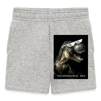 Technosaurus Rex: für dein Techno Festival & Party - Baby Shorts - Grau meliert - Vorne