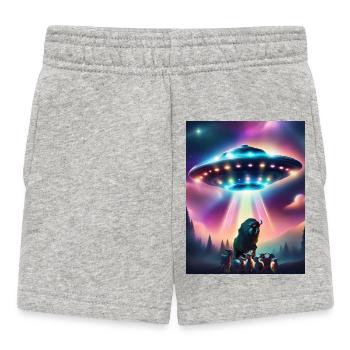die Fliegende Untertasse - Baby Shorts - Grau meliert - Vorne