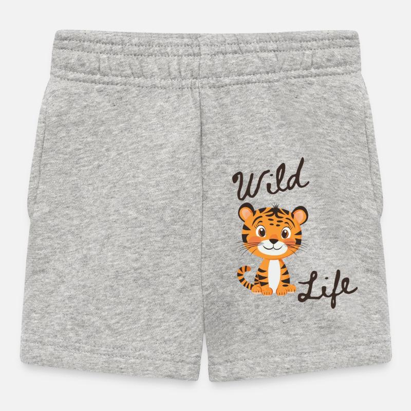 Vie sauvage - Tigre mignon - Short Bébé - gris chiné