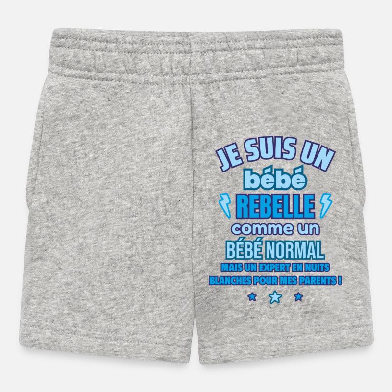 Bébé Rebelle Cadeau de naissance drôle - Short Bébé - gris chiné
