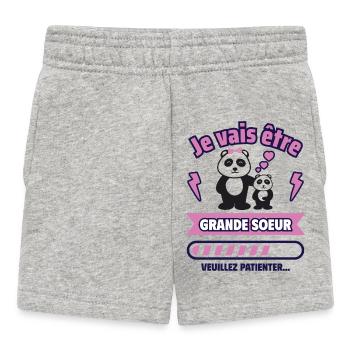 Annonce grossesse : future grande sœur - Short Bébé - gris chiné - Devant