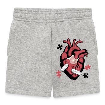 Puzzle Cœur Brisé – Guérison Émotionnelle Artistique D - Short Bébé - gris chiné - Devant