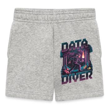 Data Diver Cyber Explorer Rétro Tech Artwork - Short Bébé - gris chiné - Devant