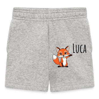 Fuchs - Mein Name ist Luca - Süßes Waldtier - Baby Shorts - Grau meliert - Vorne