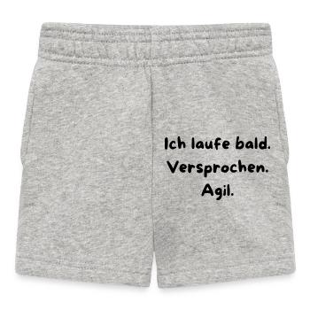 Ich laufe bald. Versprochen.Agil. - Baby Shorts - Grau meliert - Vorne