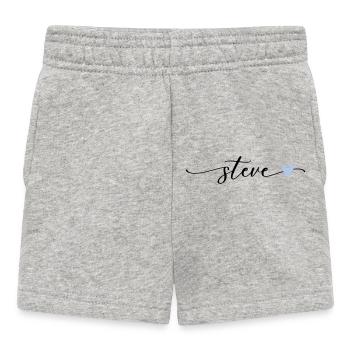 Steve Name Kalligrafie Schrift - Baby Shorts - Grau meliert - Vorne