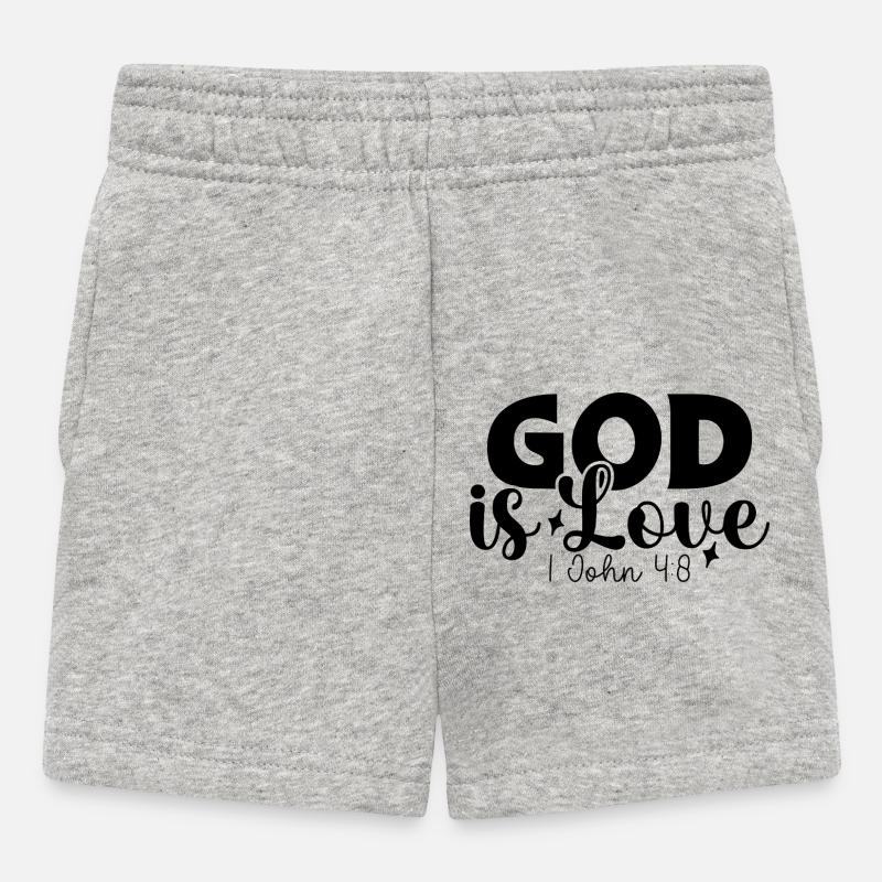 Dieu est amour - Short Bébé - gris chiné