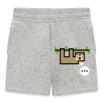 Sloth is Speechless - Baby Shorts - heather grey - Front