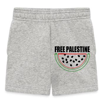 Free palestine Melon pastèque - Short Bébé - gris chiné - Devant