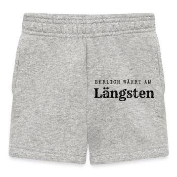 Ehrlich währt am längsten - Baby Shorts - Grau meliert - Vorne