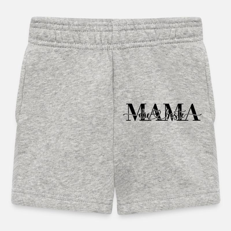 Mama die beste - Mama Tochter Sohn – Mutterta - Baby Shorts - Grau meliert