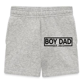 Boy Dad Est. 2023 Baby Shower Schwangerschaft Enthüllung - Baby Shorts - Grau meliert - Vorne