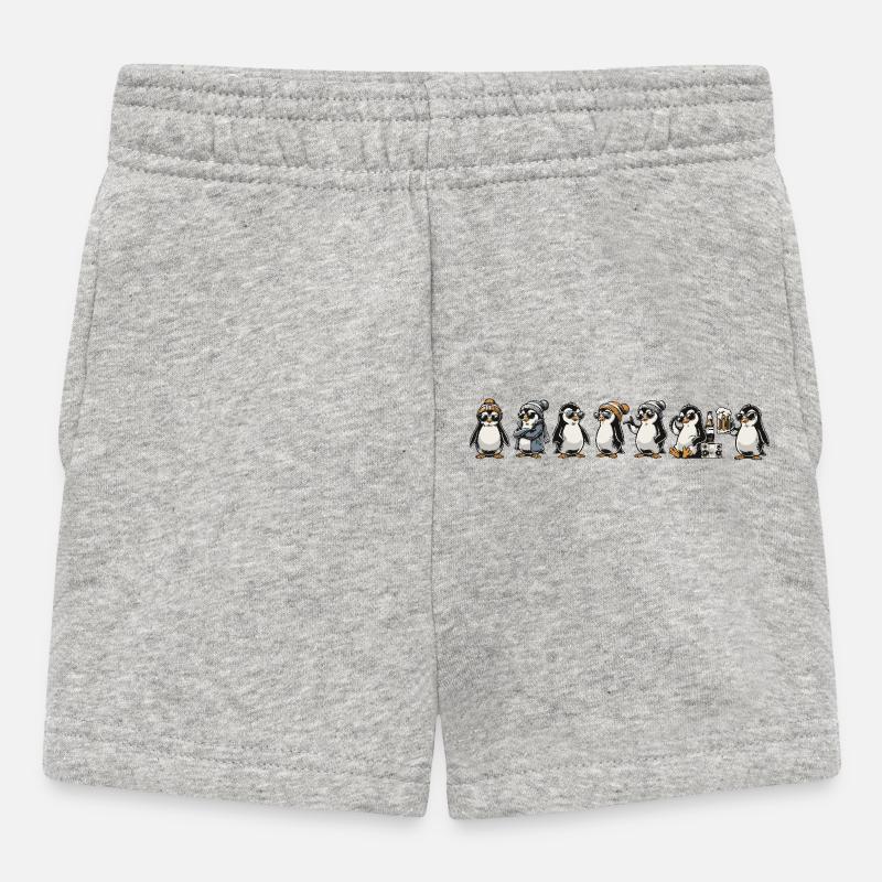 Cool Pingus - Baby Shorts - heather grey