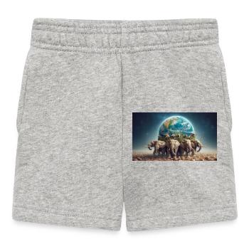 Porter le monde - Short Bébé - gris chiné - Devant