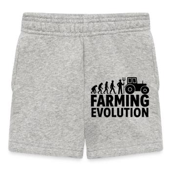 Agriculture Evolution Tractor Farmer - Baby Shorts - heather grey - Front