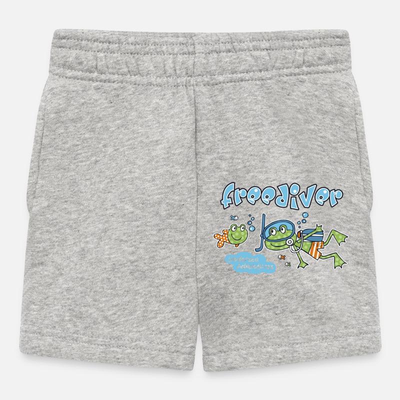 Diving frog - Baby Shorts - heather grey