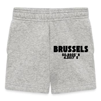 Brussels - Brüssel / T Shirt Design mit Koordinate - Baby Shorts - Grau meliert - Vorne