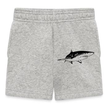 Shark - Vintage Vector Design - Baby Shorts - heather grey - Front