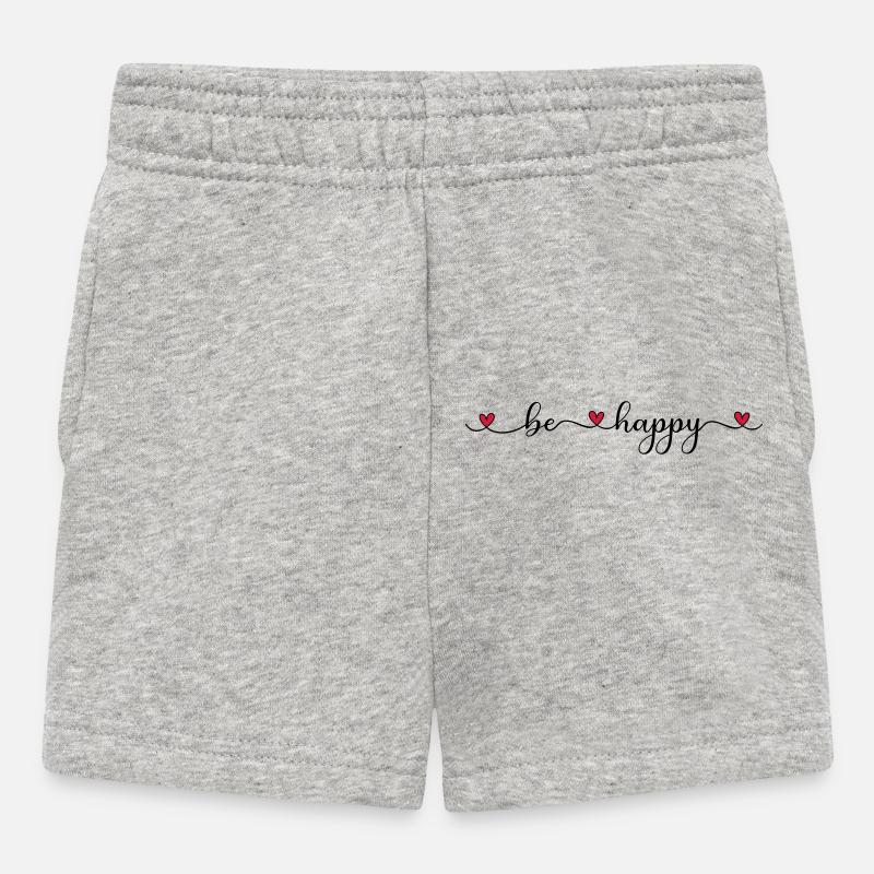 be happy - Baby Shorts - Grau meliert
