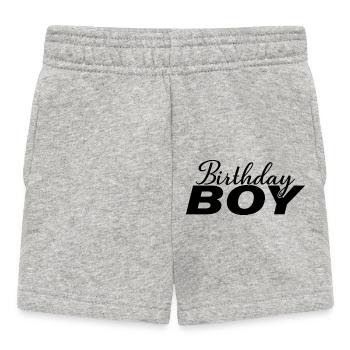 Birthday Boy - Geburtstagsparty Geschenk für Kinder Jungen - Baby Shorts - Grau meliert - Vorne
