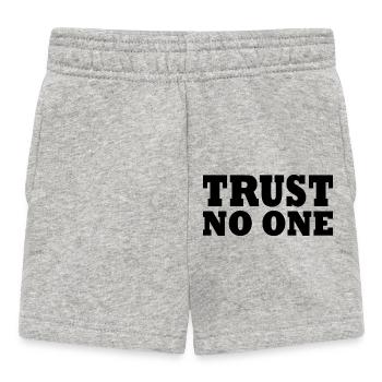 Trust no one - Baby Shorts - heather grey - Front