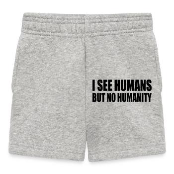 i see humans but no humanity - Baby Shorts - heather grey - Front