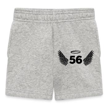 Number 56 Angel - 56th Birthday Wings - Baby Shorts - heather grey - Front