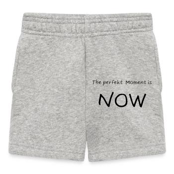 The perfect moment is NOW - Baby Shorts - heather grey - Front
