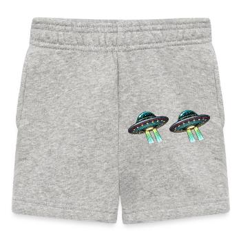 UFOS Saucer Comic - Baby Shorts - heather grey - Front